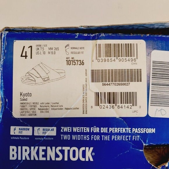 Birkenstock Kyoto Nubuck Suede Leather Sandals Womens 10 Mens 8 Sand Brown - Picture 9 of 10